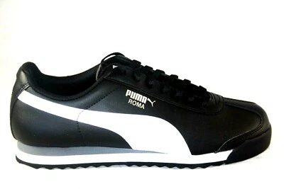 ZAPATILLAS PUMA ROMA BASIC JUNIOR 354259 01 NEGRO-BLANCO-PUMA PLATEADAS NIÑOS GRANDES Foto 1 de 4