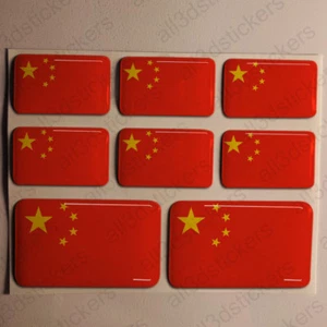 Adesivi Cina Adesivo Bandiera Cina Resinati 3D Resinato Resine Vinile Moto - Picture 1 of 1