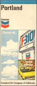 1972 CHEVRON F-310 GAS PUMP Road Map PORTLAND Oregon City Vancouver Lake Oswego - Picture 1 of 1