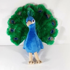 FAO Schwartz Peacock Plush Stuffed Animal 14" Blue w Green Feathers - Picture 1 of 10