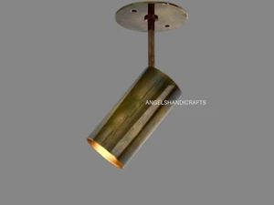 Antique Brass Wall Sconce Cylinderic Mid century Lighting Sputnik Lamp Halloween - Picture 1 of 9