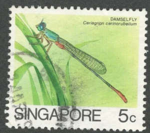 Singapur. 453a. 5c. Damisela, insectos. Redraw. Usado. 1986 - Imagen 1 de 2