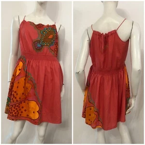 DESIGUAL Vestito abito albicocca corallo fantasia multicolore Tg EUR 42 - Foto 1 di 17