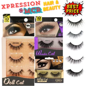 Ebin Wild Cat - Doll Cat - Wonder Cat - Mink - Natural Cat 3D Lashes UK Seller - Picture 1 of 31