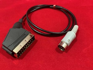 1m Sinclair QL 8Pin DIN to TV/Monitor RGB Scart. Monitor Lead/Cable