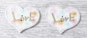 heart love wood sewing buttons 2 holes crafts 1 inch pink blue USA seller - Picture 1 of 2