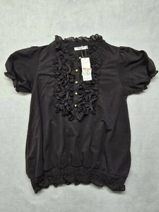 Top Miracle Minx negro para mujer talla mediana botones dorados (2253) - Imagen 1 de 8