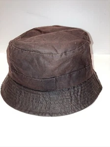 Barbour Waxed Cotton Bucket Hat Small 22” Brown - Picture 1 of 3