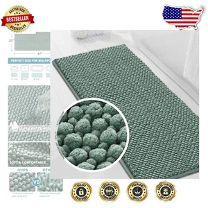 Comforting Chenille Bathroom Rug Runner - Non-Slip, Absorbent & Machine Washable - Picture 1 of 9