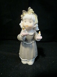 Kim Anderson/Enesco-Little Girl Holding 2 Candles/Porcelain/You Light Up My Life - Picture 1 of 7