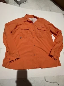 Wrangler As Real As Women's Outdoor Shirt XXL Peach Mesh Lined Vented 100% Nylon - Picture 1 of 9