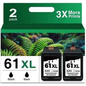 HP 61XL Czarny wkład atramentowy 2-pak do drukarek HP - wysoka wydajność - Zdjęcie 1 z 6