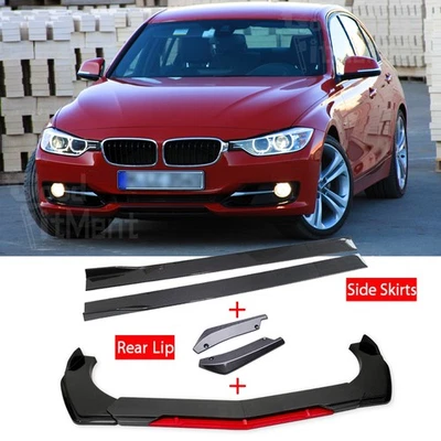 Alerón labial de parachoques delantero y trasero de carbono para 328i 335i F30 E90 E92 + faldones laterales Foto 1 de 4