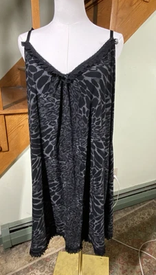George Sleepwear Black Chemise Leopard Print Size 2X 18W-20W Lace Time Babydoll - image 1 of 4