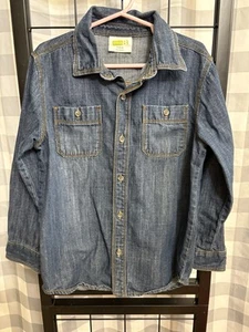 Crazy 8 Boys Denim Long Sleeve Button Down Shirt,S  (5-6) Pre-Owned  - Picture 1 of 4