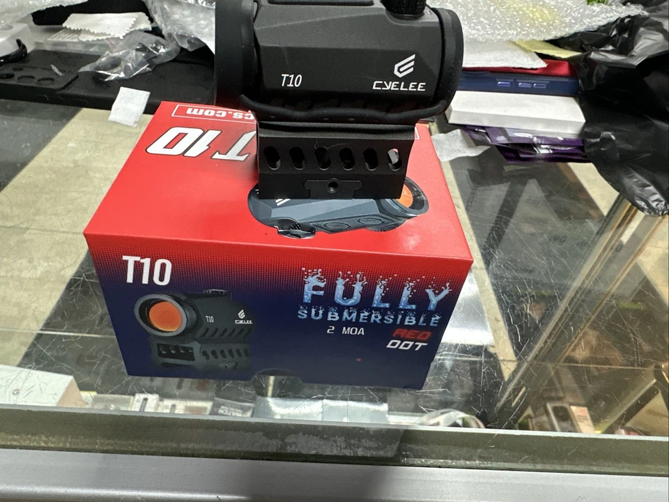 CYELEE T10 Red Dot Sight 1x20mm 2MOA Shake Awake Rifle Scope with Absolute Co Witnes...