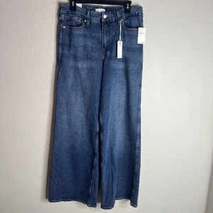 GOOD AMERICAN Women’s Jeans 8/29 Good Waist Palazzo Wide Leg Blue NWT FAST SHIP - Picture 1 of 11