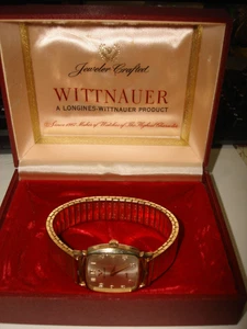 Vintage schöne mechanische 10 Kt Gold Filled WITTNAUER Schweizer Uhr Stretchband Box - Bild 1 von 10