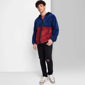 Original Use Men's Zip-Up Winter Hooded Fuzzy Knit Jacket - Picture 1 of 13