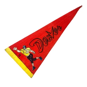Vintage 1960er Denver Filz Mini Sport Fußball Wimpel 4" x 9" - Bild 1 von 3