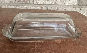 Vintage Clear Pattern Glass covered Butter Dish - Picture 1 of 3