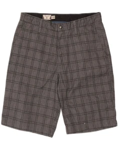 VOLCOM Mens Chino Shorts W33 Medium  Grey Check Polyester DX11 - Picture 1 of 3