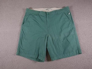 Wellen Shorts Mens 34 Green Stretch Chino Casual Cotton Blend Pelican Logo - Picture 1 of 13
