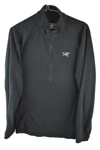 ARC'TERYX Black Fleece Jumper size M Mens Half Zip Pullover Casual Outdoors - Picture 1 of 8