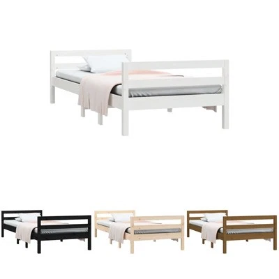 Solid Wood Pine Bed Frame 92x187 cm Single Bed Size Base Multi Colours vidaXL - image 1 of 4