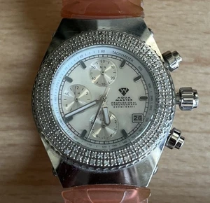 1.0CTW Diamond Aqua Master MOP Dial Stainless Steel Diamond Bezel Watch W#13 - Picture 1 of 9