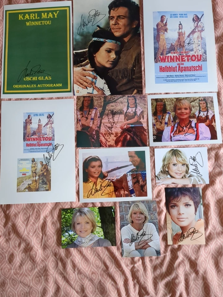 Unikat. Orginales Autogramm. 11 St. Winnetou. Karl May. Apanatschi. Uschi Glas  - Bild 1 von 1
