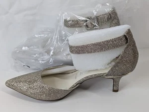 Anne Klein AKFabulist Platin Heels Größe 8 neu im Karton glitzernd wunderschön  - Bild 1 von 10