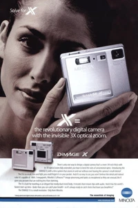 Pubblicità Minolta 2002: Dimage X fotocamera digitale stampa d'epoca - Foto 1 di 1