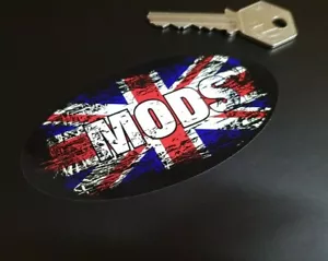 Mods Union Jack Fade To Black Distressed Scooter Sticker 4" Helmet Moped Bike - Picture 1 of 1