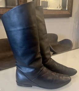 Vintage Soft Black Leather Knee High Boots by Nine West / Women’s 7M - Picture 1 of 9