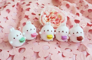 Juego completo de 5 figuras Molang Sweet Macaron Molang genuinas - Imagen 1 de 5