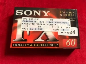 K7 CASSETTE AUDIO VIERGE SONY FX 60mn IEC I TYPE I NORMAL rare vintage tape - Photo 1/3