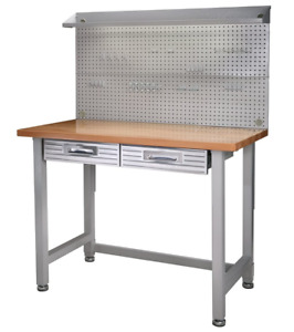 Seville Classics UltraHD Lighted Workbench 48L x 24W x 65.5H Inches Stainless 