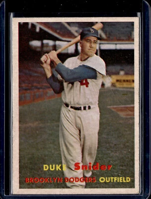 1957 Topps #170 Duke Snider Brooklyn Dodgers (HOF) en muy buen estado/en muy buen estado-excelente (arruga/superficie) Foto 1 de 4