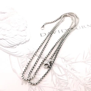Collar David Yurman Plata de Ley 2.7mm Unisex Caja Mediana Cadena 28" Pulgadas - Imagen 1 de 10