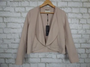 $795 Halston Heritage Wool Drape Open Front Jacket Champagne XS NEW H352 - Picture 1 of 13