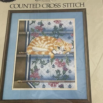 Kit Something Special Cat on Stairs Cuadro Contado Punto de Cruz 11 X 14 Nuevo Foto 1 de 4