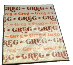 Geschenkpapier Geschenkpapier "GREG" Personally Yours personalisiert Neu aus altem Lagerbestand Vintage 1980er - Bild 1 von 2