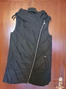 finn flare XS Damen Kapuzen Stepp Weste schwarz asymmetrisch lang extravagant - Bild 1 von 16
