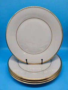 Set of 4 Lenox Eternal 10.5" Dinner Plates USA Cream Ivory Gold Trim NICE - Picture 1 of 3