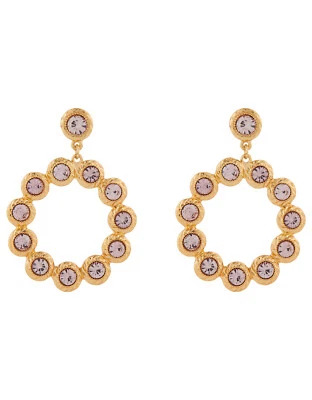 Z Accessorize Billie Statement Ohrhänger Rosa Kristall Gold Kreis Monsoon - Bild 1 von 2