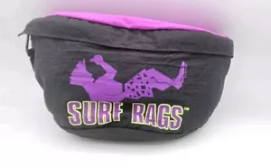 Riñonera vintage de los 90 Surf Rags negra y púrpura nueva stock antiguo - Imagen 1 de 4