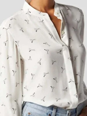 Blusa Equipment Silk Martini Abotonada Blanca Negra Rosa Talla Grande Top Foto 1 de 4