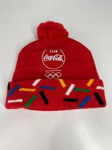 Team Coca Cola Coke beanie winter hat knit Olympic red one size fit most pom pom - Bild 1 von 8