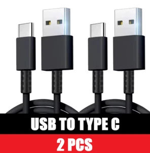 Pack of 2 USB to Type C 2A Fast USB Charger 1M Long Cables - Picture 1 of 3